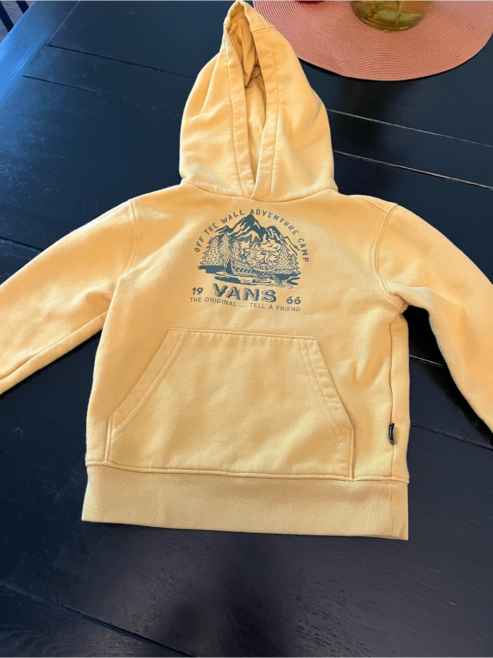 Vans Yellow Kids Pullover Hoodie with Adventure Graphic